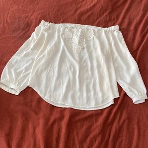 Express cream off the shoulder top size large